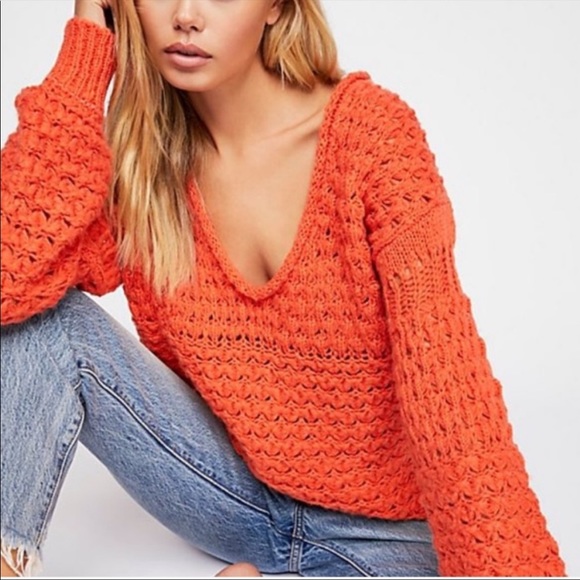 NWT Free People Crashing Waves Pullover Oversized Chunky Knit Boho Sweater Sz L - Picture 2 of 16